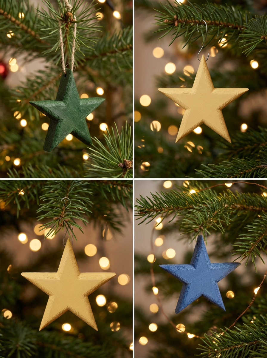 Pingente Estrela de Natal com Textura Artesanal - Imagem 2