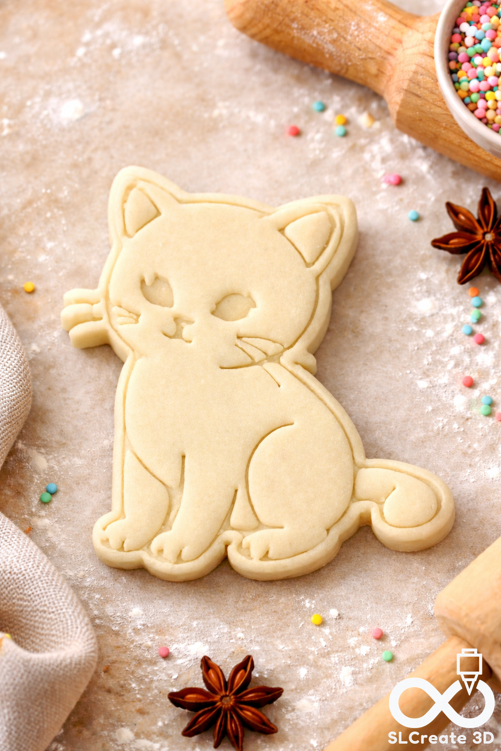 Gatinho - Cortador de Biscoito + Carimbo - Imagem 5