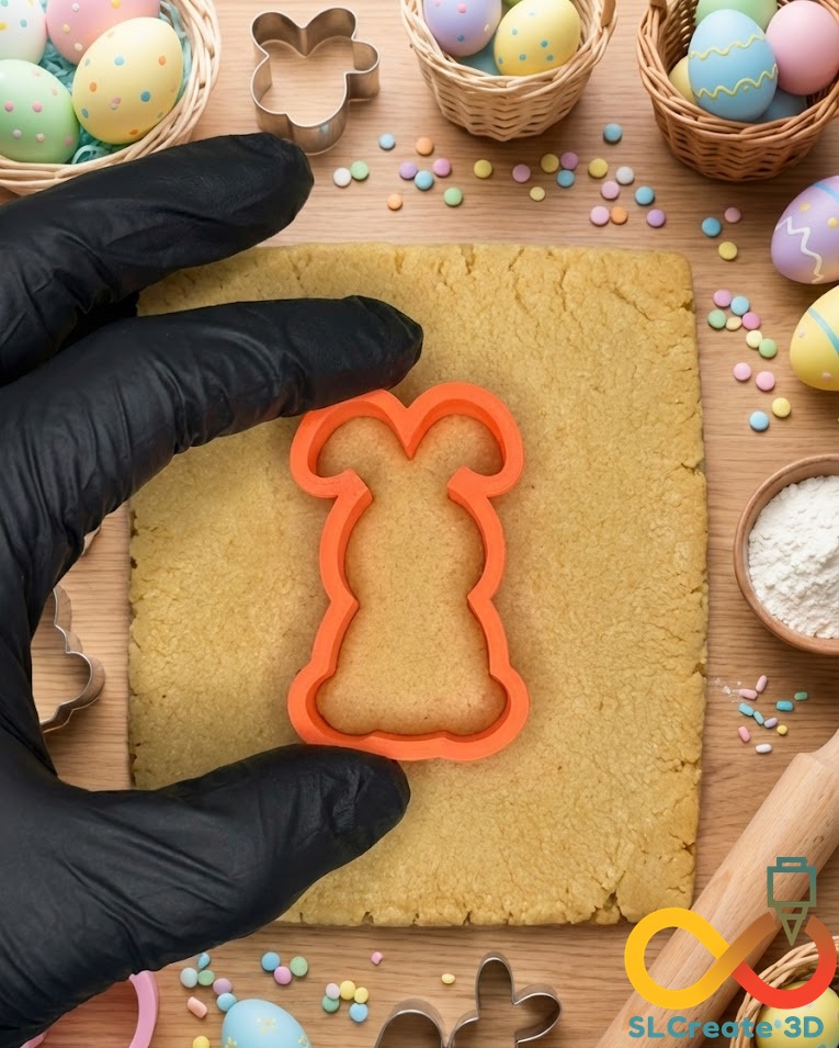 Coelho com Flores - Cortador + Carimbo de Biscoito - Imagem 2
