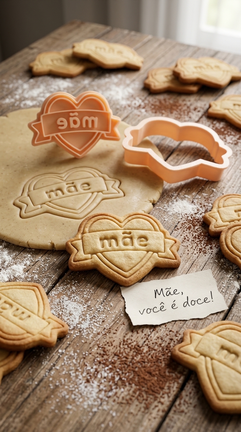Kit Cortador de Biscoito + Carimbo - Coração de Mãe - Imagem 3
