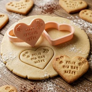 Kit Cortador de Biscoitos + Carimbo - Feliz Dia das Mães