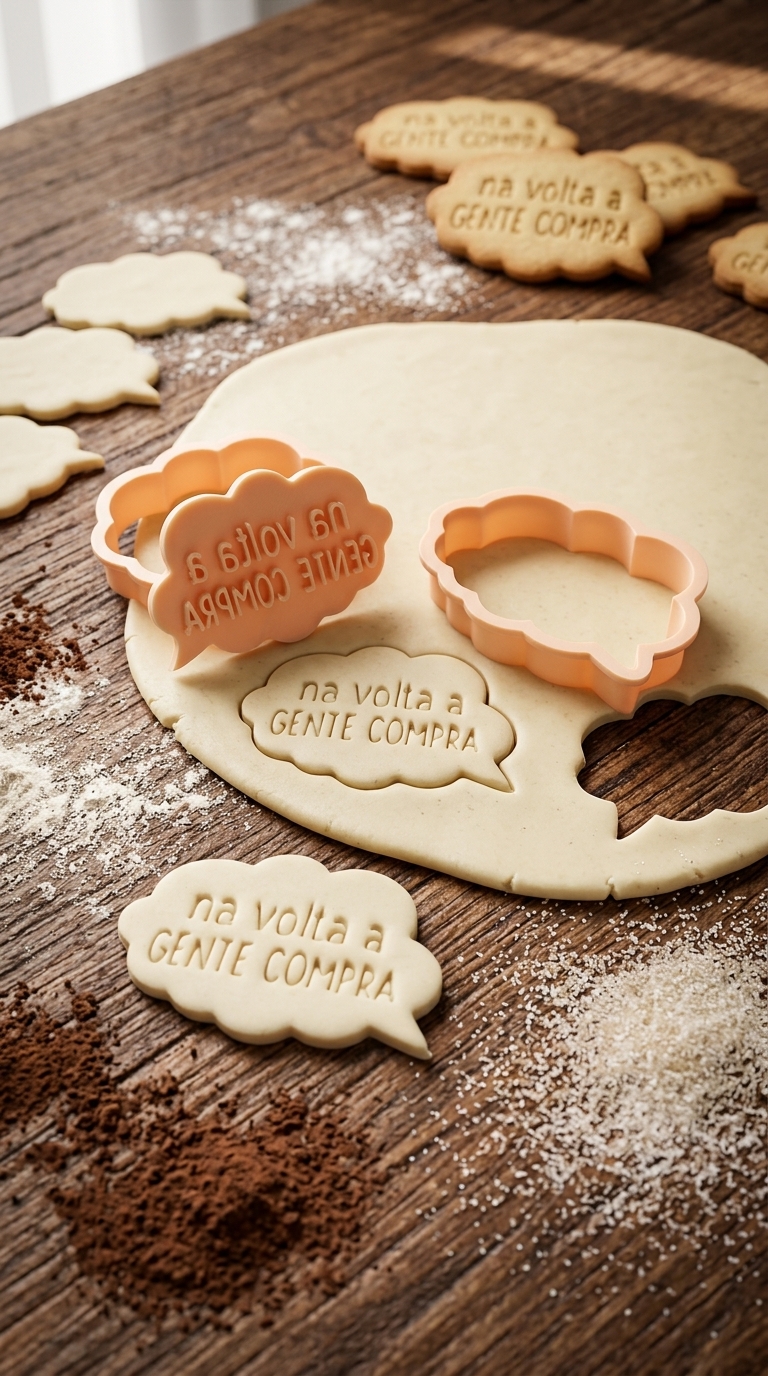Kit Cortador de Biscoitos + Carimbo - Na volta a gente compra