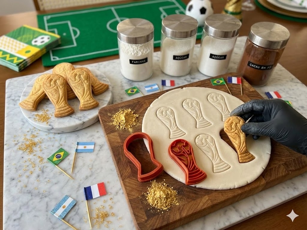 Kit Cortador e Carimbo de Biscoito - Taça Copa do Mundo - Imagem 3