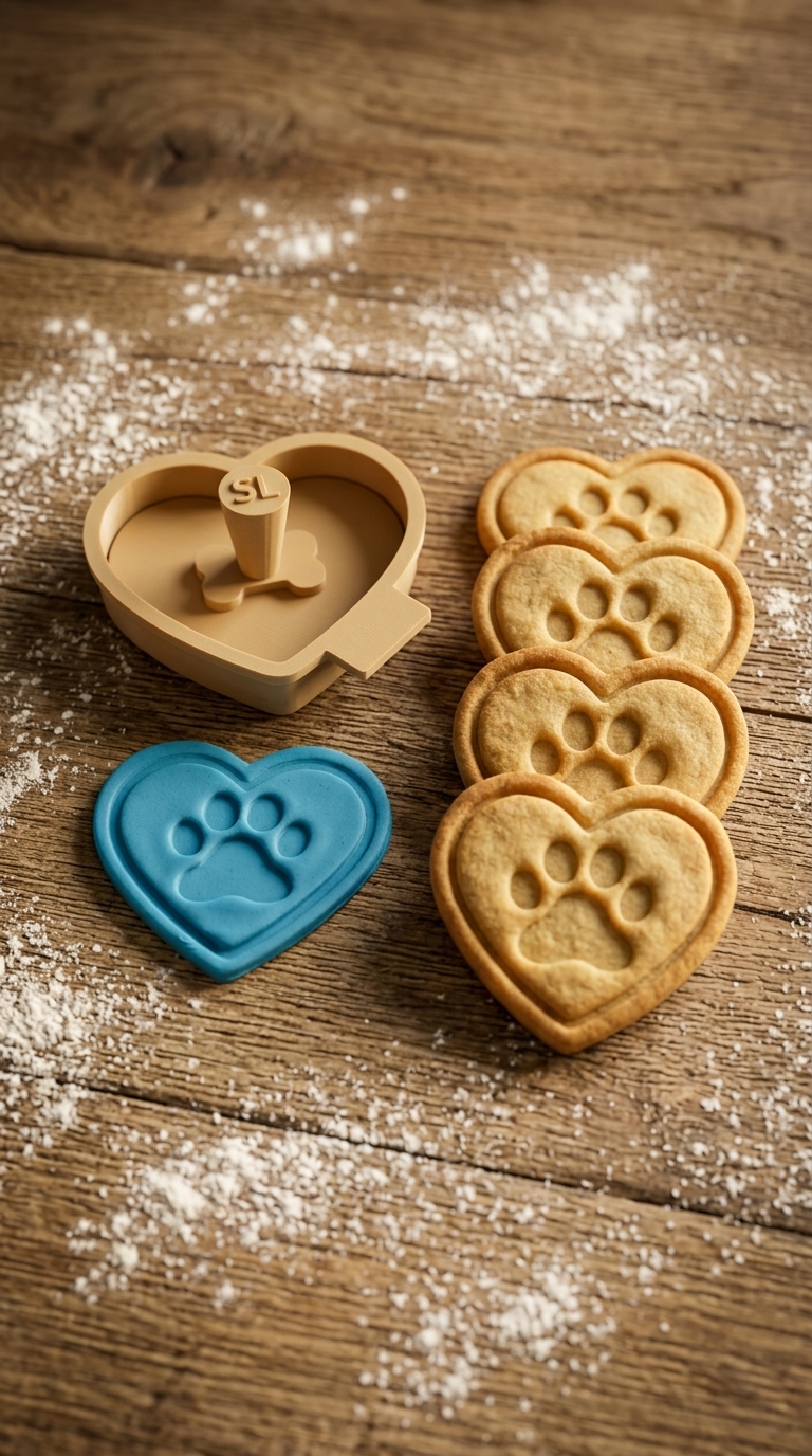 Conjunto Cortador + Carimbo de Biscoito - Pets - Pata no Coração - Imagem 3