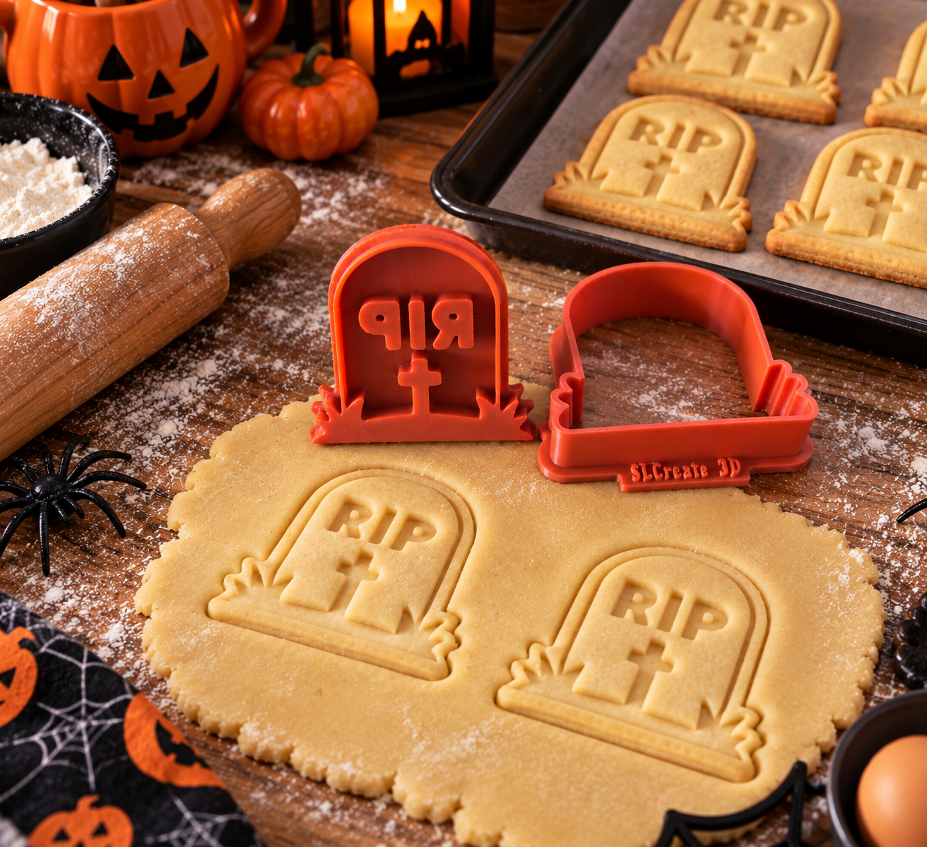 Conjunto Cortador + Carimbo de Biscoito - Halloween - RIP
