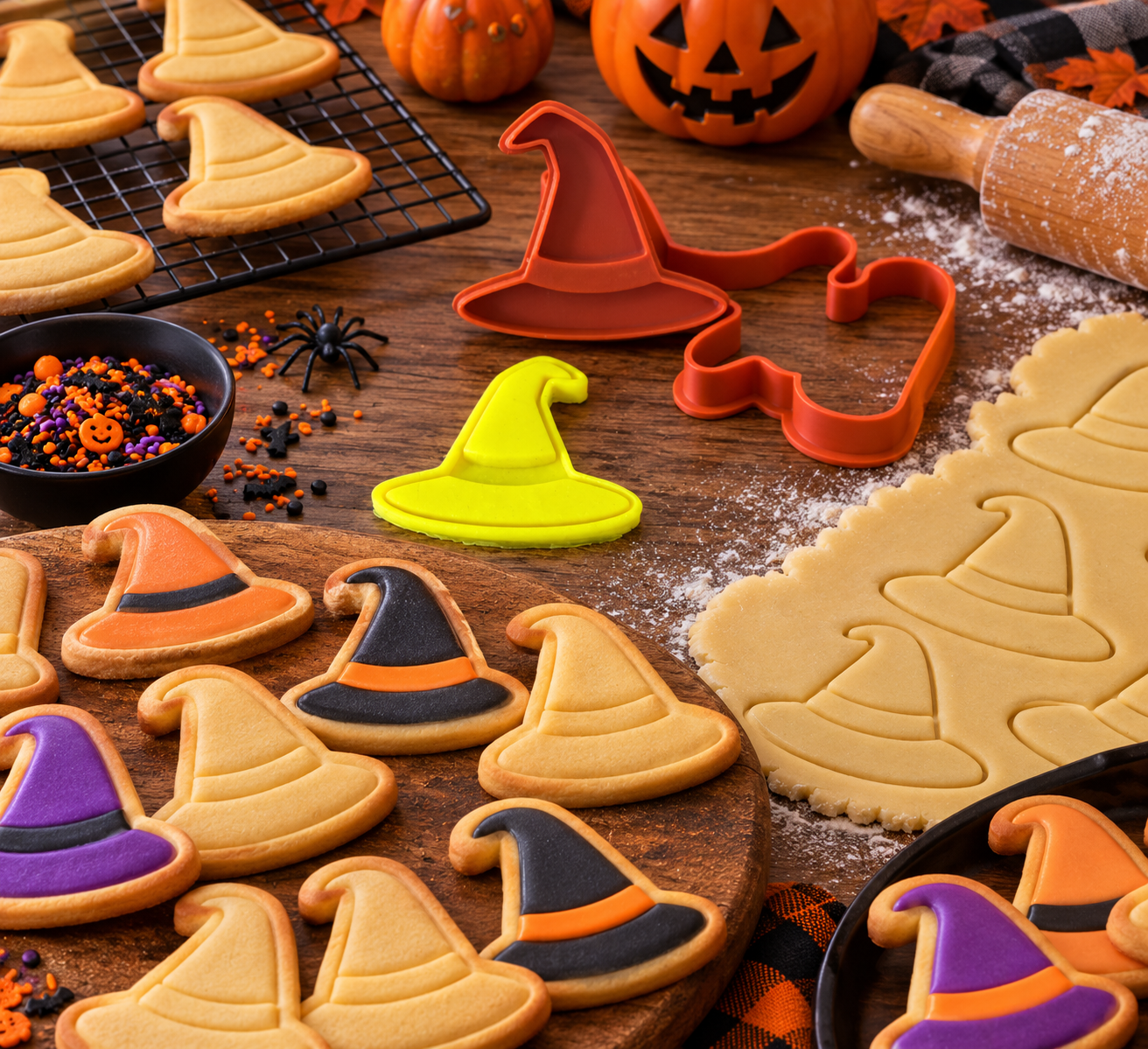 Conjunto Cortador + Carimbo de Biscoito - Halloween - Chapéu