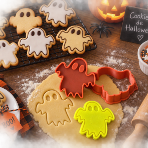 Conjunto Cortador + Carimbo de Biscoito - Halloween - Fantasma