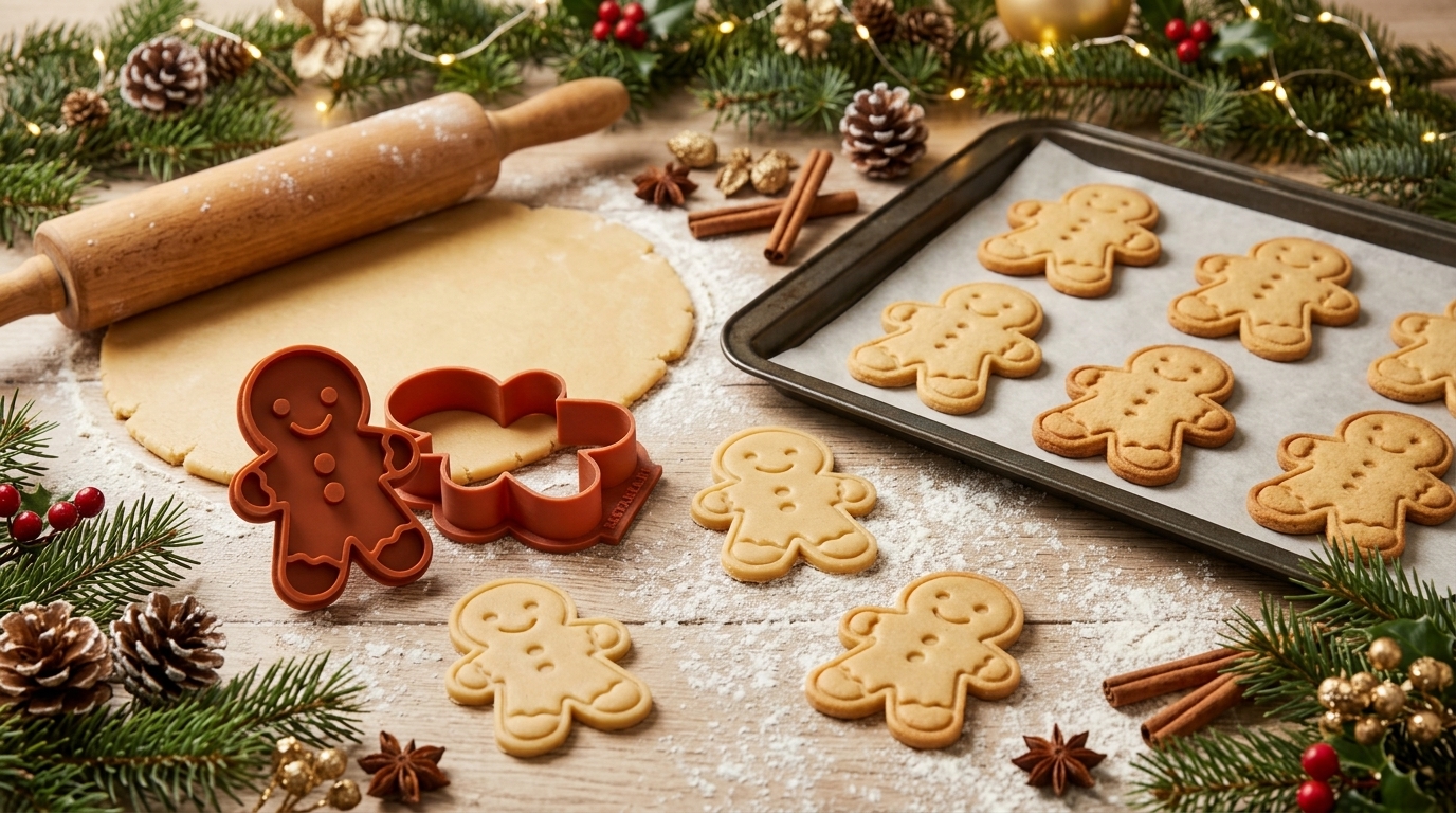 Conjunto Cortador + Carimbo de Biscoitos - Natal - Biscoito - Imagem 2