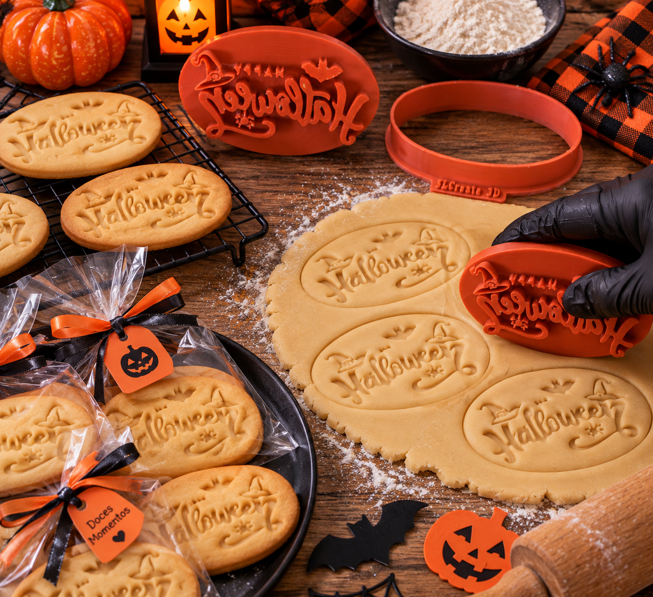 Conjunto Cortador + Carimbo de Biscoito - Happy Halloween - Imagem 3