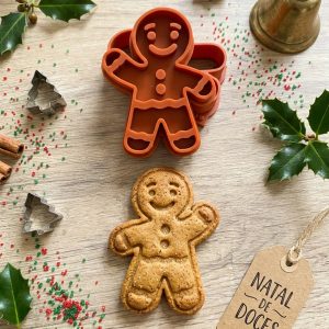 Conjunto Cortador + Carimbo de Biscoitos - Natal - Biscoito Acenando