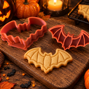 Conjunto Cortador + Carimbo de Biscoito - Halloween - Morcego