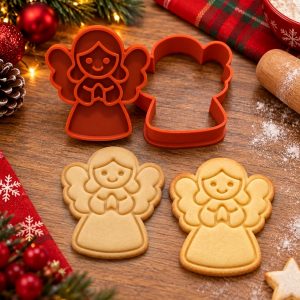 Conjunto Cortador + Carimbo de Biscoitos - Natal - Anjinho