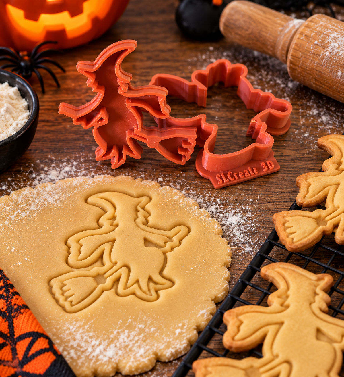 Conjunto Cortador + Carimbo de Biscoito - Halloween - Bruxa - Imagem 3