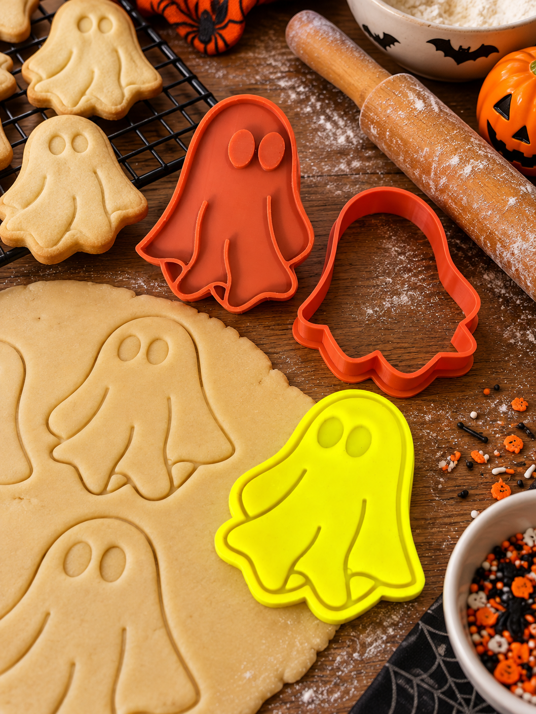 Conjunto Cortador + Carimbo de Biscoito - Halloween - Fantasminha - Imagem 2