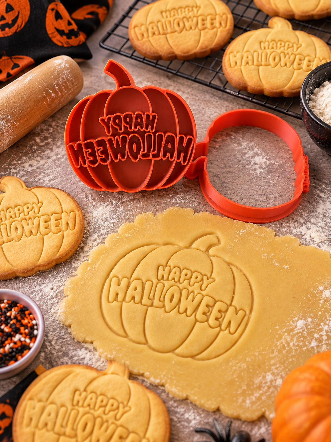 Conjunto Cortador + Carimbo de Biscoito - Halloween - Abóbora Happy - Imagem 2