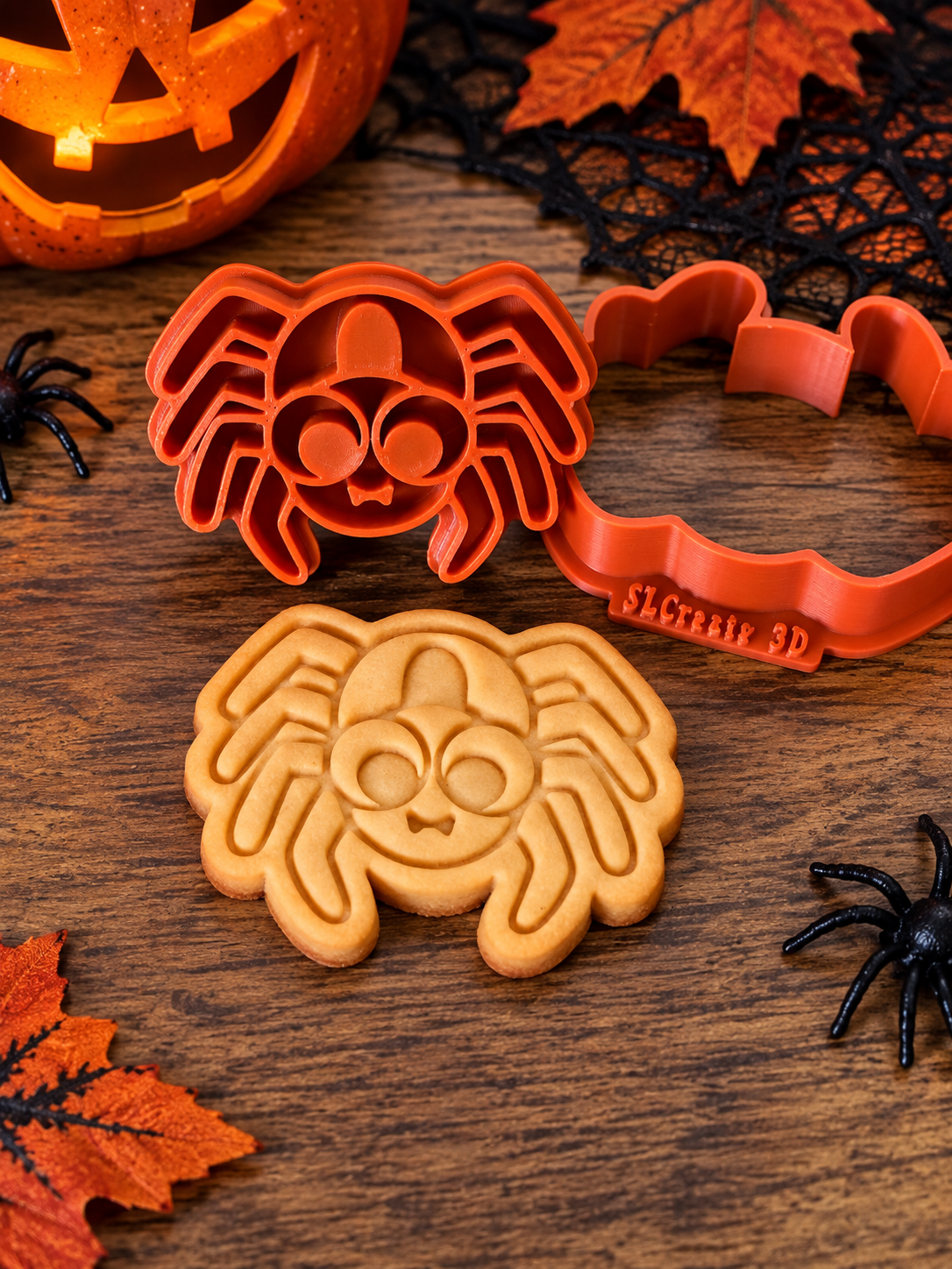 Conjunto Cortador + Carimbo de Biscoito - Halloween - Aranha