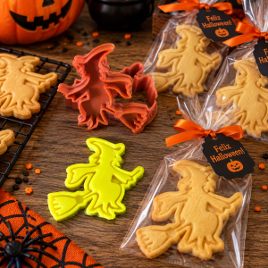 Conjunto Cortador + Carimbo de Biscoito - Halloween - Bruxa