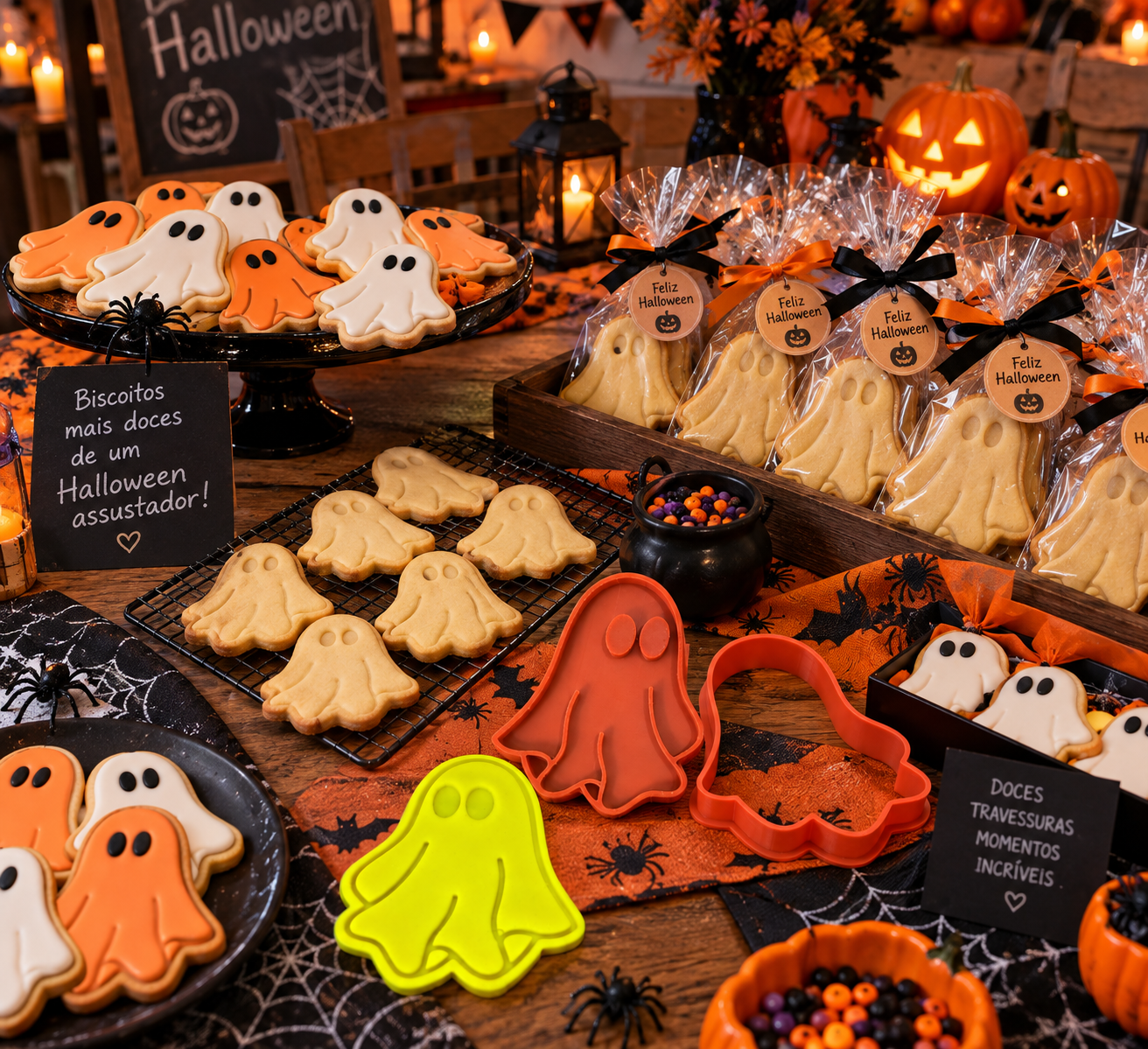 Conjunto Cortador + Carimbo de Biscoito - Halloween - Fantasminha - Imagem 3