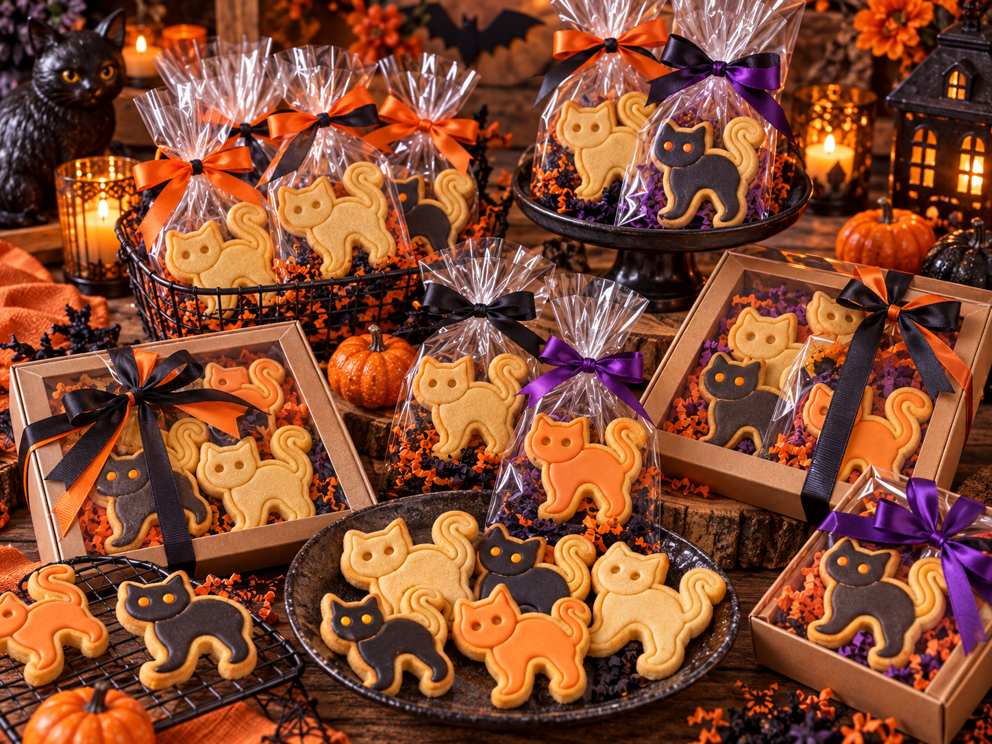 Conjunto Cortador + Carimbo de Biscoito - Halloween - Gatinho - Imagem 3