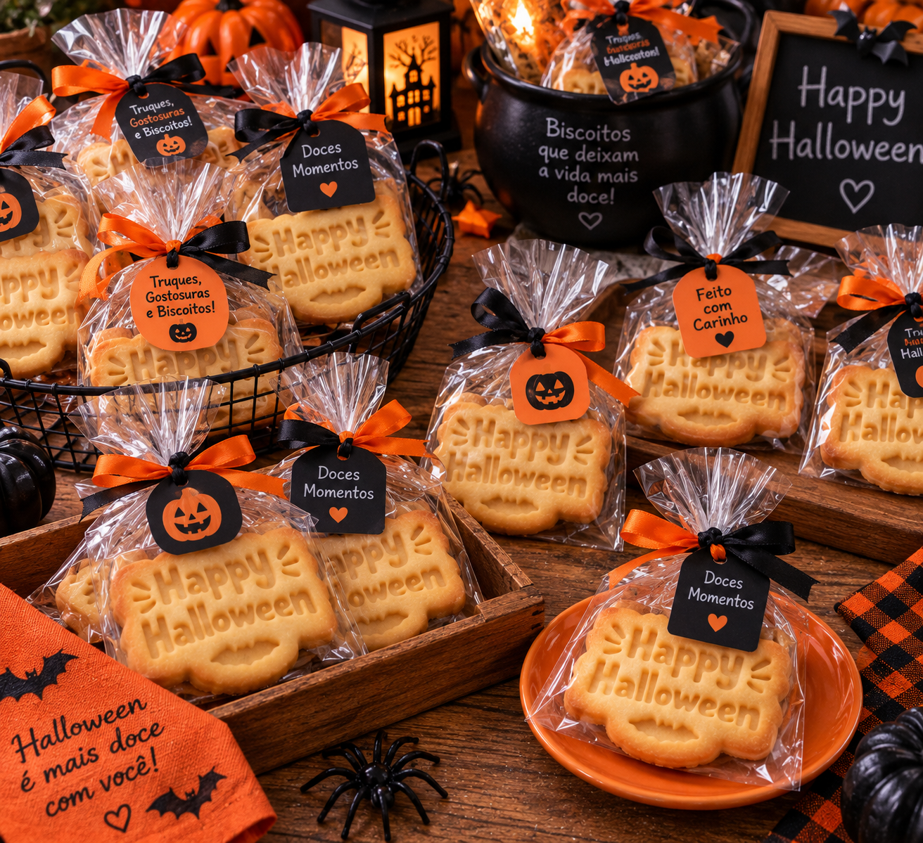 Conjunto Cortador + Carimbo de Biscoito - Happy Halloween com Morcego - Imagem 3