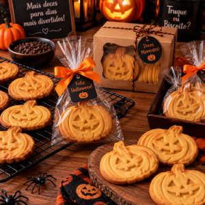 Conjunto Cortador + Carimbo de Biscoito - Halloween - Abóbora