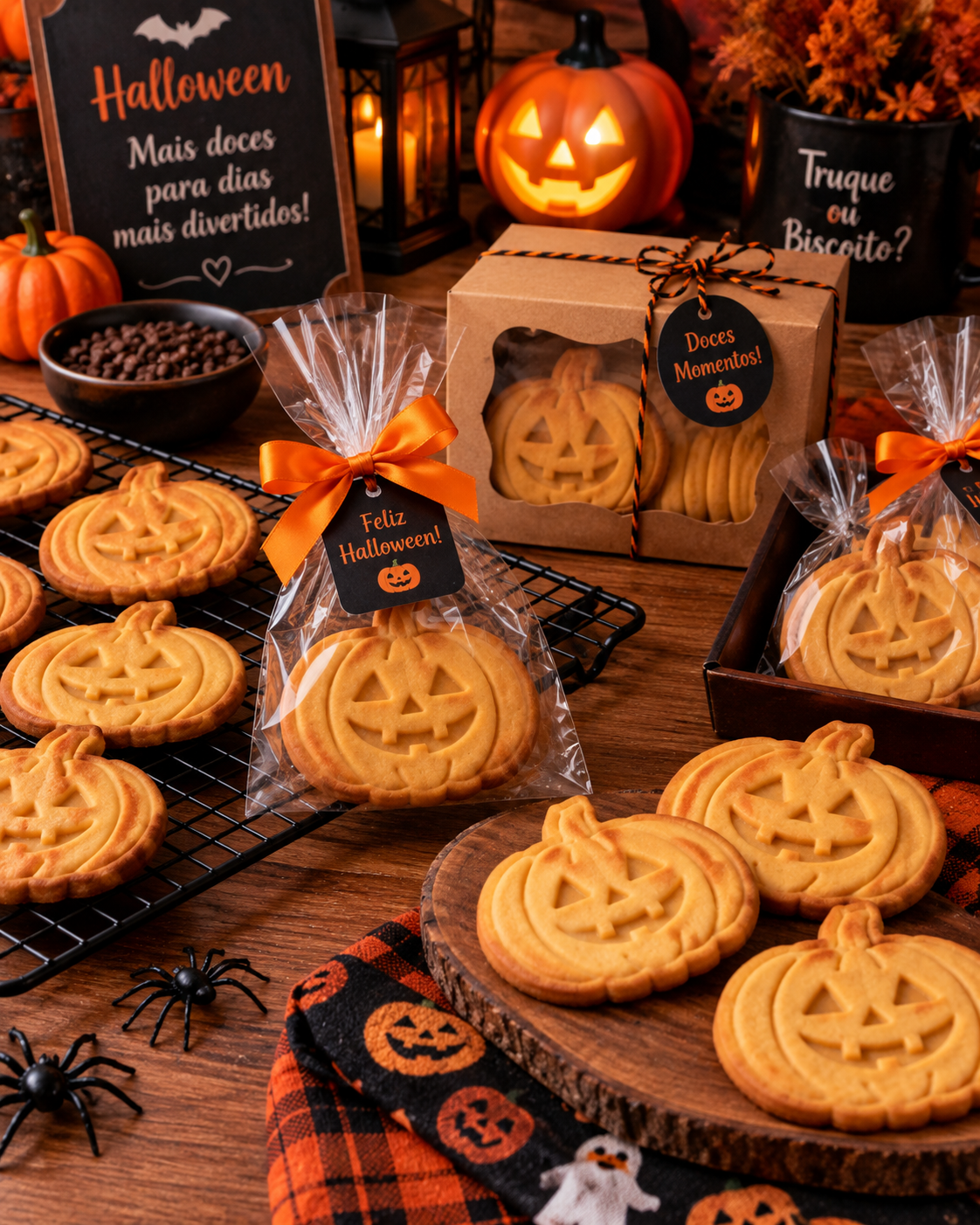 Conjunto Cortador + Carimbo de Biscoito - Halloween - Abóbora