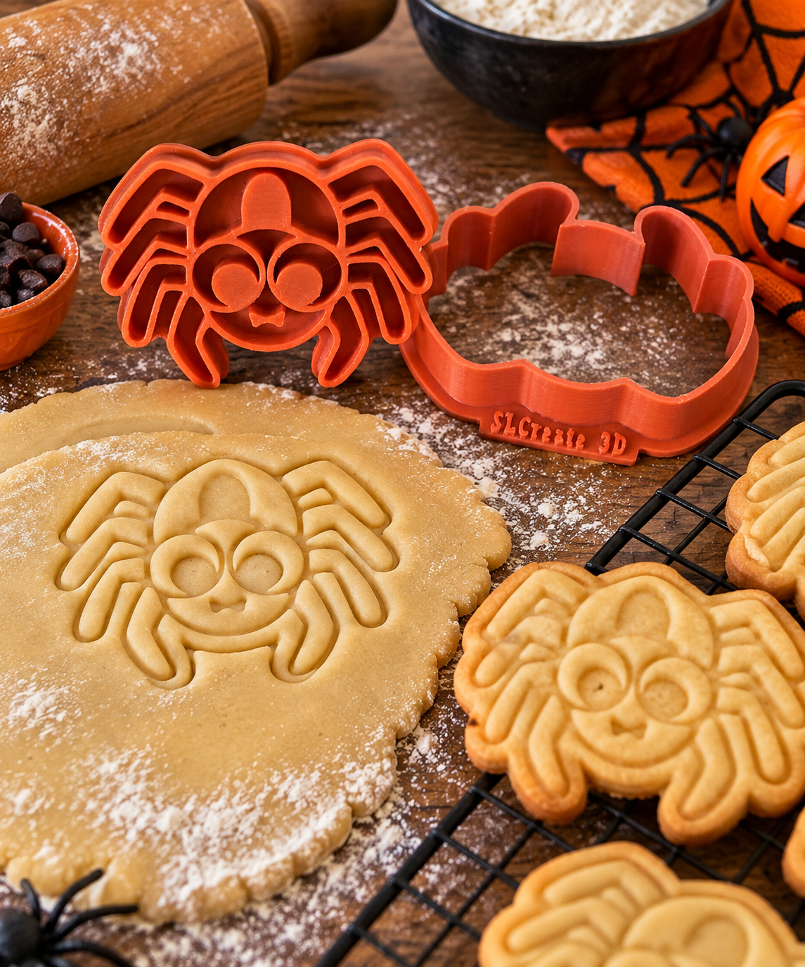 Conjunto Cortador + Carimbo de Biscoito - Halloween - Aranha - Imagem 2